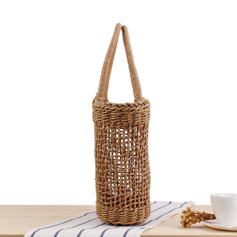 Hand-held New Hollow Woven Holiday Outing Straw Bag