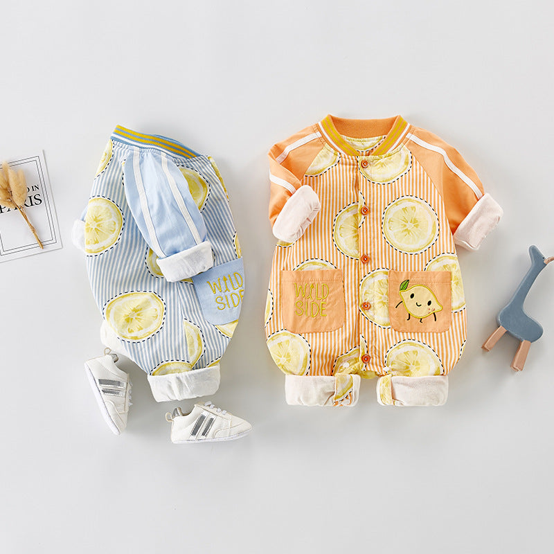 Short-Sleeved Romper Net Red Male And Female Baby Onesies
