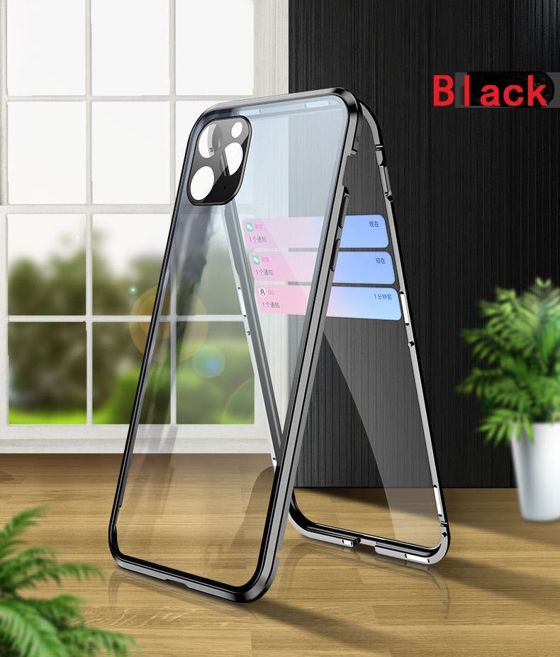 360° Magnetic Double-Sided Glass Phone Case – Full Lens Protection