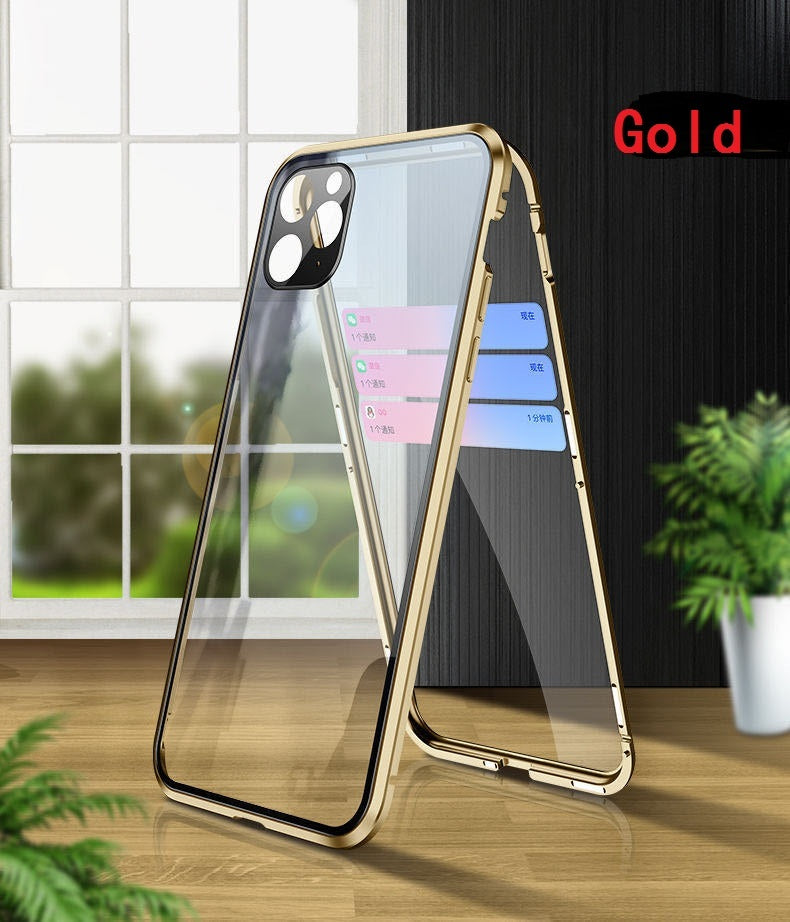360° Magnetic Double-Sided Glass Phone Case – Full Lens Protection