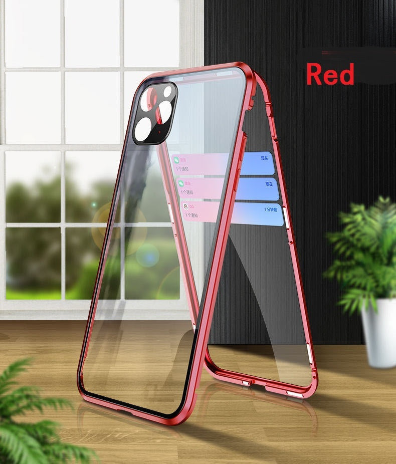 360° Magnetic Double-Sided Glass Phone Case – Full Lens Protection