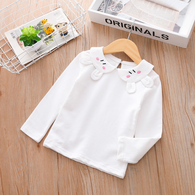 Children's Clothing Girls Doll Collar Long-Sleeved T-Shirt