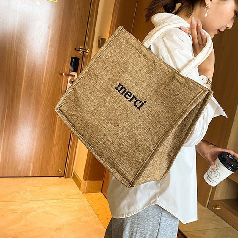 Simple Large-Capacity Single Shoulder Canvas Bag – Durable & Spacious