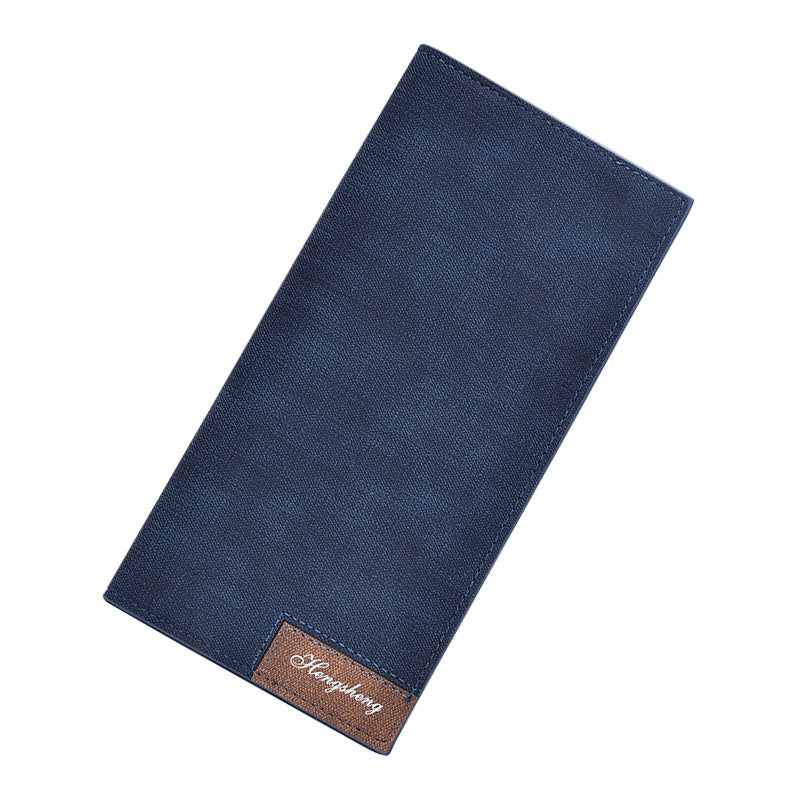 Men's Slim Long Wallet Frosted Leather Retro Style