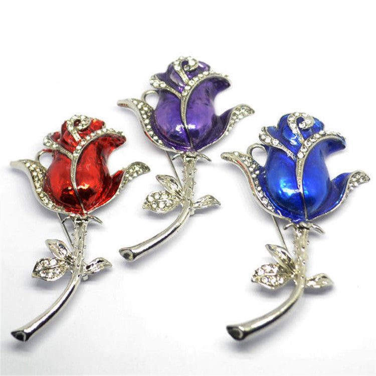 Diamond-Studded Metal Rose USB Drive – Elegant Rhododendron Crystal Jewelry