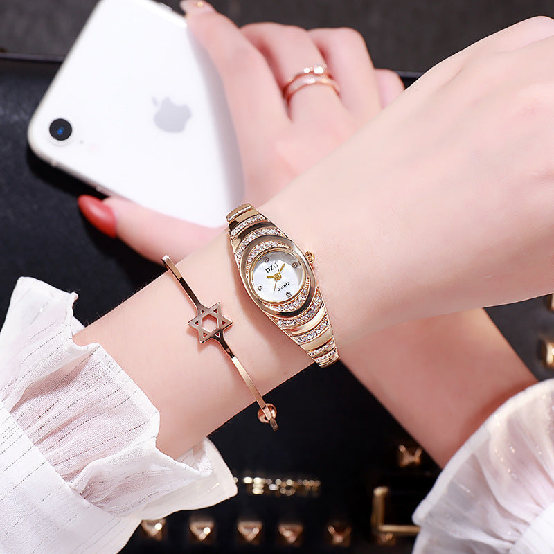 Ladies Watch Diamond Subdial Steel Band Quartz