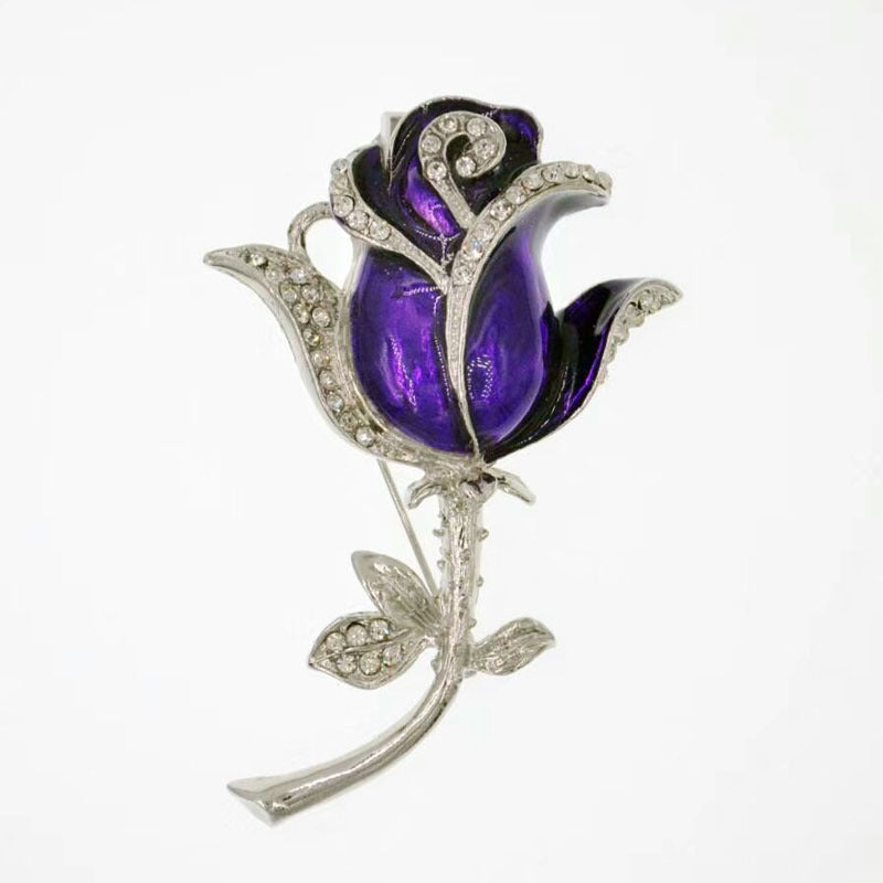 Diamond-Studded Metal Rose USB Drive – Elegant Rhododendron Crystal Jewelry
