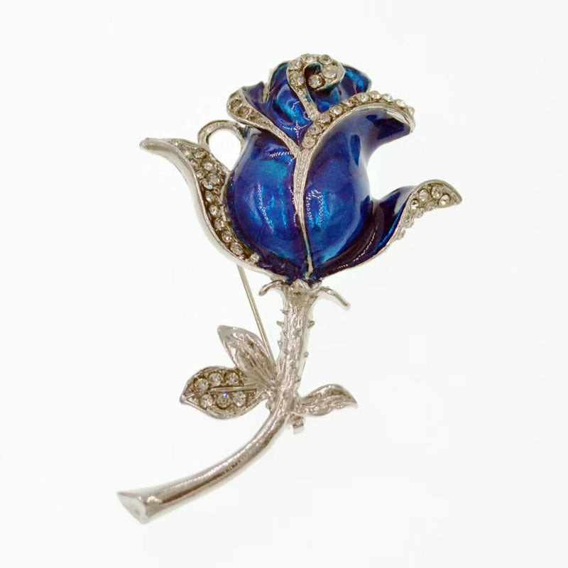 Diamond-Studded Metal Rose USB Drive – Elegant Rhododendron Crystal Jewelry