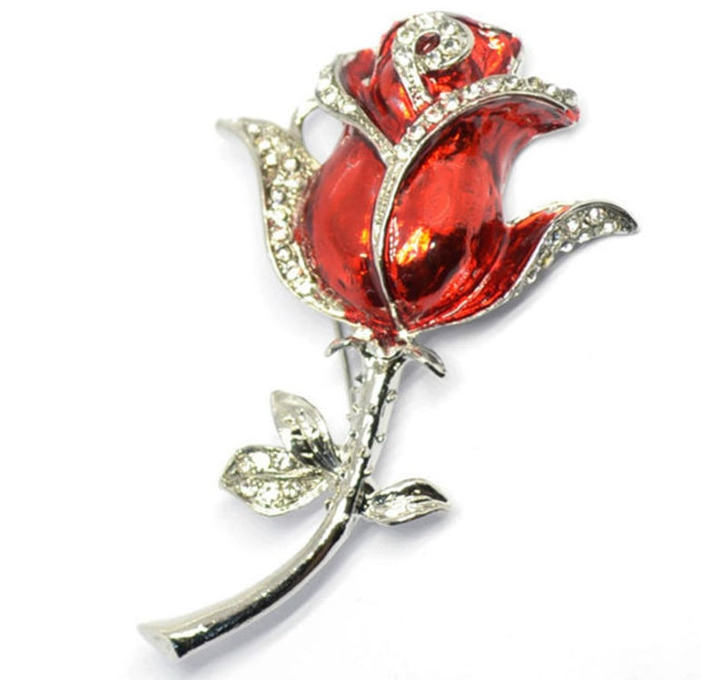Diamond-Studded Metal Rose USB Drive – Elegant Rhododendron Crystal Jewelry