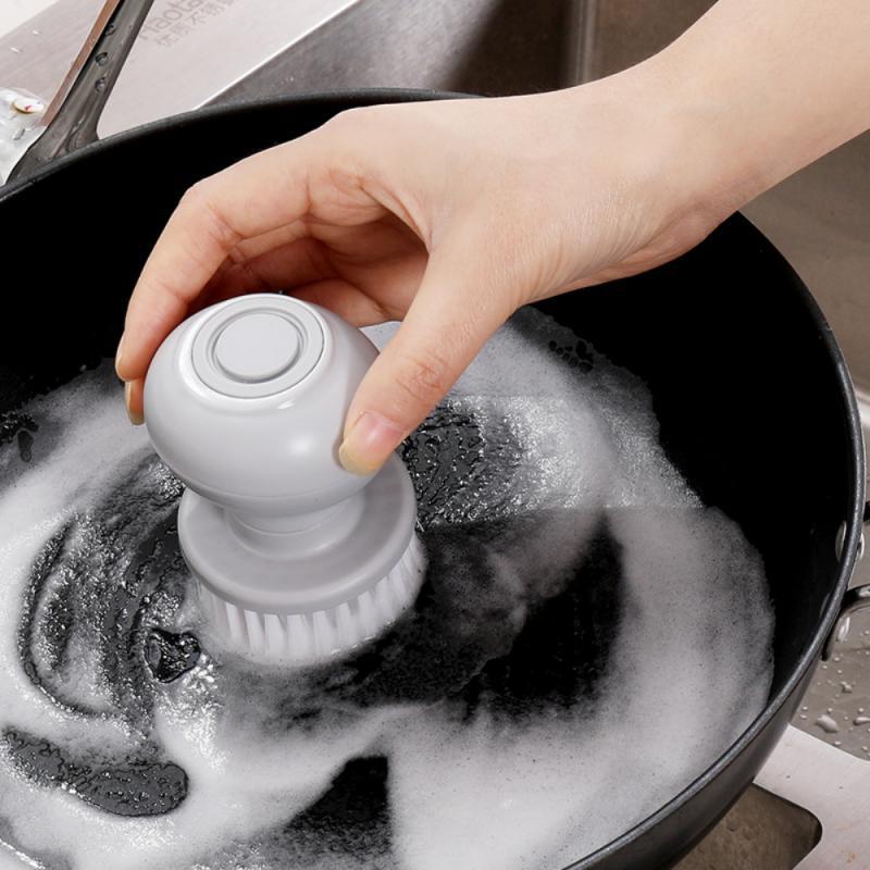 Silicone ABS Dish Scrub Brush with Refillable Soap Dispenser