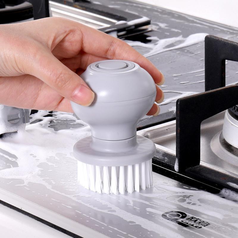 Silicone ABS Dish Scrub Brush with Refillable Soap Dispenser
