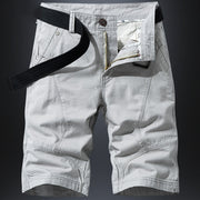Men's Relaxed Fit Cargo Shorts Cotton Solid Color Casual