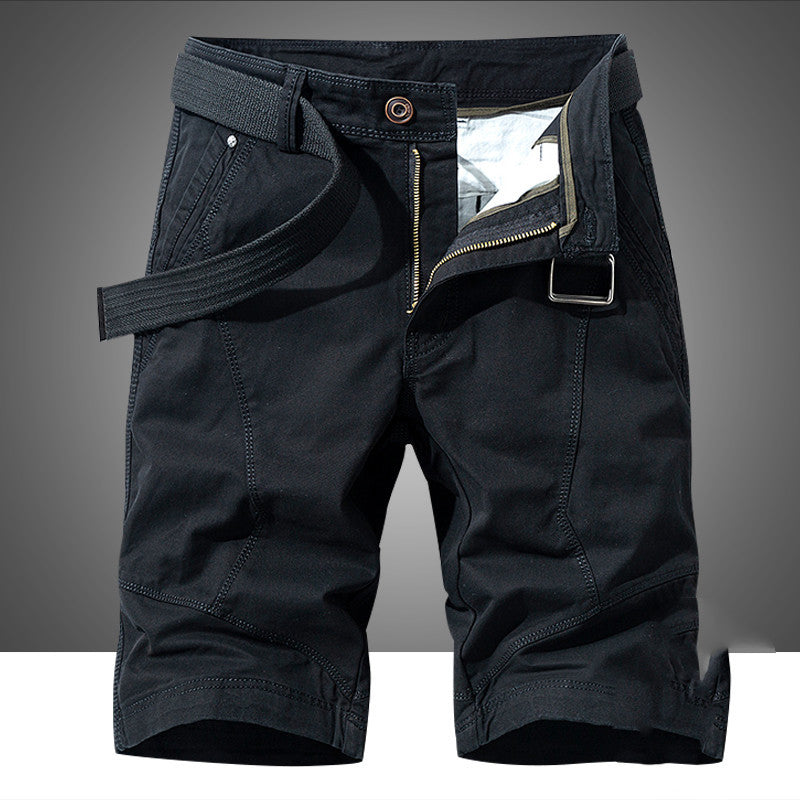Men's Relaxed Fit Cargo Shorts Cotton Solid Color Casual