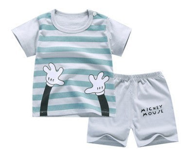 Children's Suit Two-Piece Short, Boy And Girl Cartoon Short-Sleeved Suit, New Special Offer, Drop Shipping
