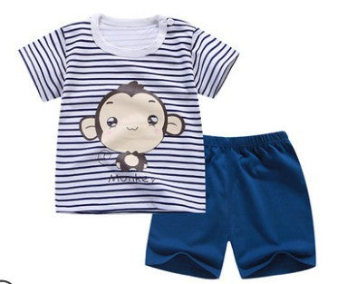 Children's Suit Two-Piece Short, Boy And Girl Cartoon Short-Sleeved Suit, New Special Offer, Drop Shipping