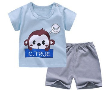 Children's Suit Two-Piece Short, Boy And Girl Cartoon Short-Sleeved Suit, New Special Offer, Drop Shipping