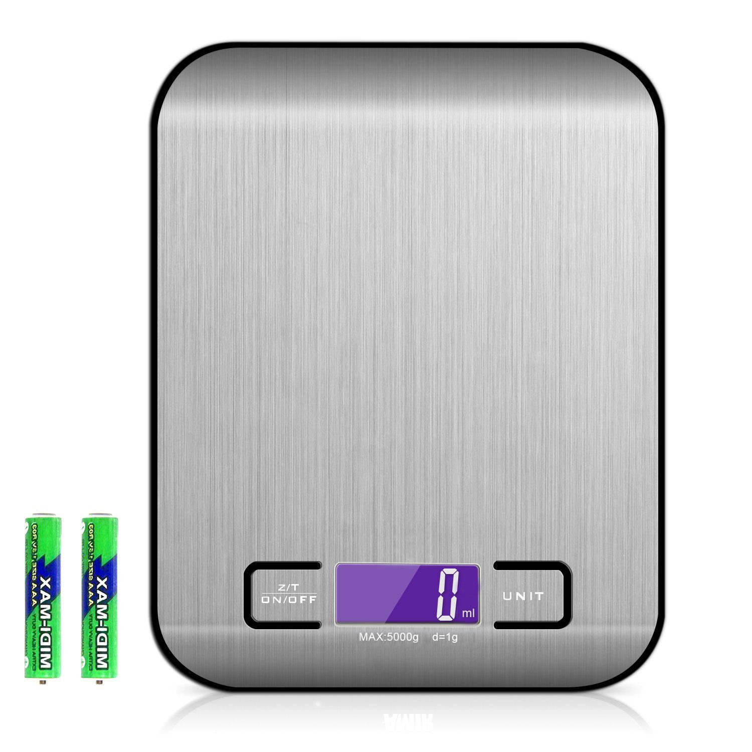 Rechargeable Stainless Steel Kitchen Scale – Slim Electronic Precision Platform