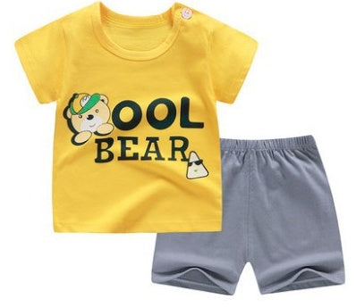 Children's Suit Two-Piece Short, Boy And Girl Cartoon Short-Sleeved Suit, New Special Offer, Drop Shipping