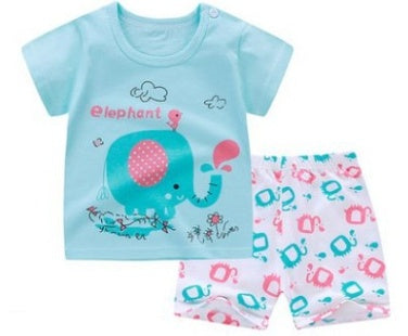 Children's Suit Two-Piece Short, Boy And Girl Cartoon Short-Sleeved Suit, New Special Offer, Drop Shipping