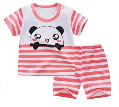 Children's Suit Two-Piece Short, Boy And Girl Cartoon Short-Sleeved Suit, New Special Offer, Drop Shipping