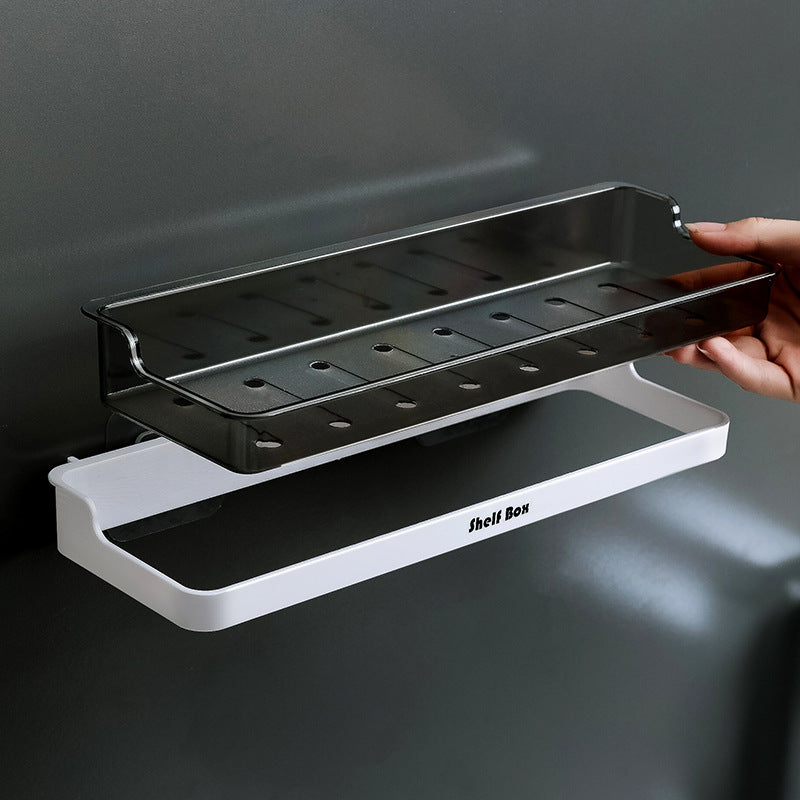 Bathroom Wall-Mounted Storage Rack – Free Punching Toilet Vanity Shelf Organizer