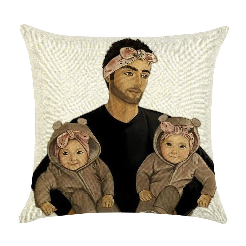 Super Mom Linen Pillowcase – Cushion Cover for Home, Sofa, or Car Décor