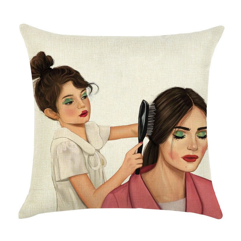 Super Mom Linen Pillowcase – Cushion Cover for Home, Sofa, or Car Décor