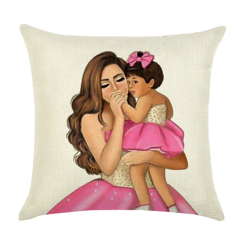Super Mom Linen Pillowcase – Cushion Cover for Home, Sofa, or Car Décor