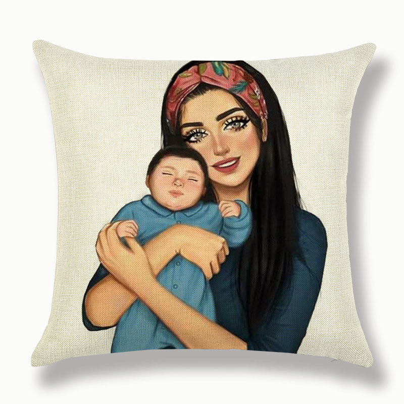 Super Mom Linen Pillowcase – Cushion Cover for Home, Sofa, or Car Décor