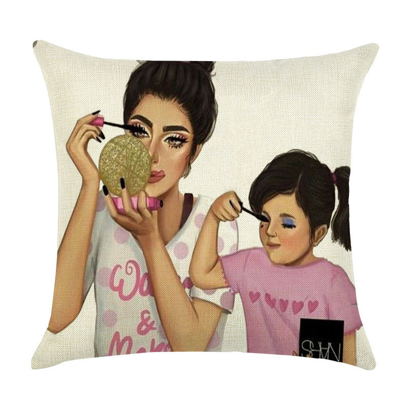 Super Mom Linen Pillowcase – Cushion Cover for Home, Sofa, or Car Décor