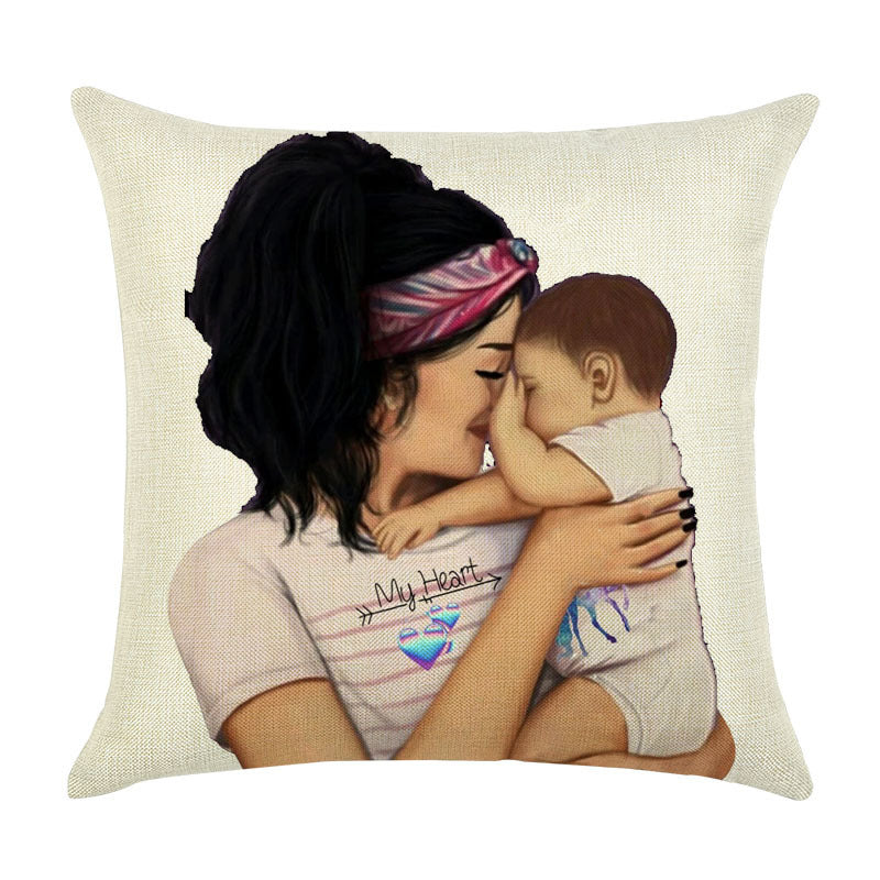 Super Mom Linen Pillowcase – Cushion Cover for Home, Sofa, or Car Décor