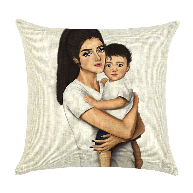 Super Mom Linen Pillowcase – Cushion Cover for Home, Sofa, or Car Décor