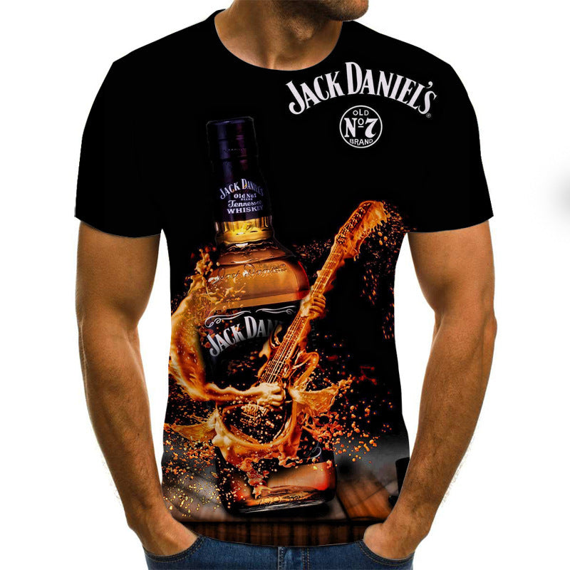 Unisex 3D Printed T Shirt Regular Fit Solid Color Tee