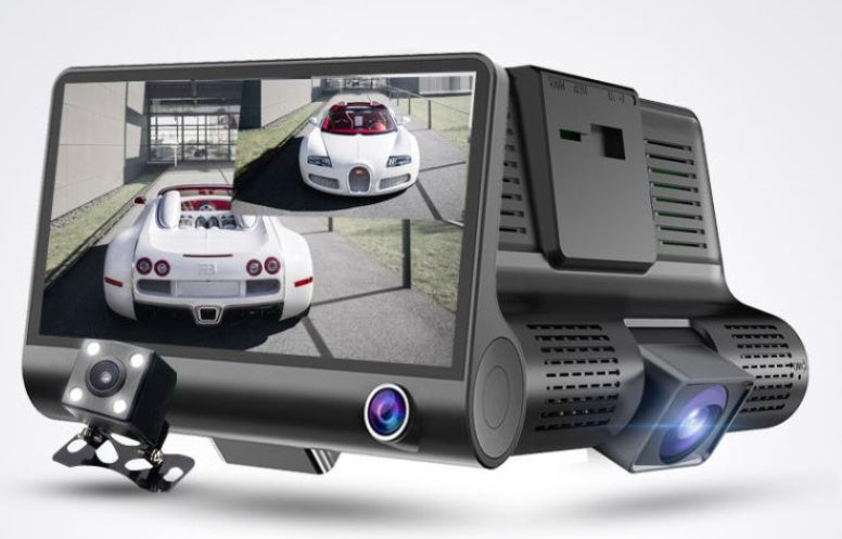 360° Panoramic Car Dash Cam – 3-Lens Full HD Reversing Camera Recorder