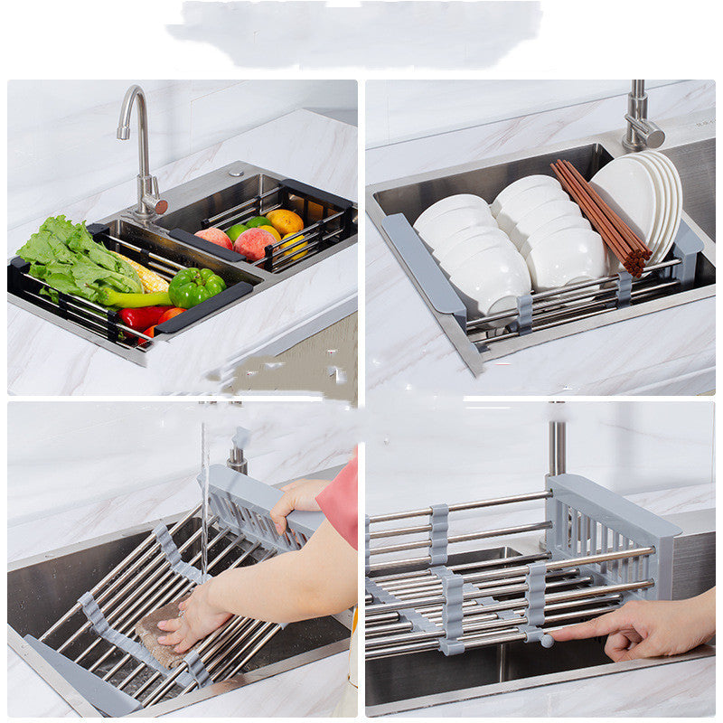 Retractable Kitchen Sink Drain Basket – Space-Saving Organizer