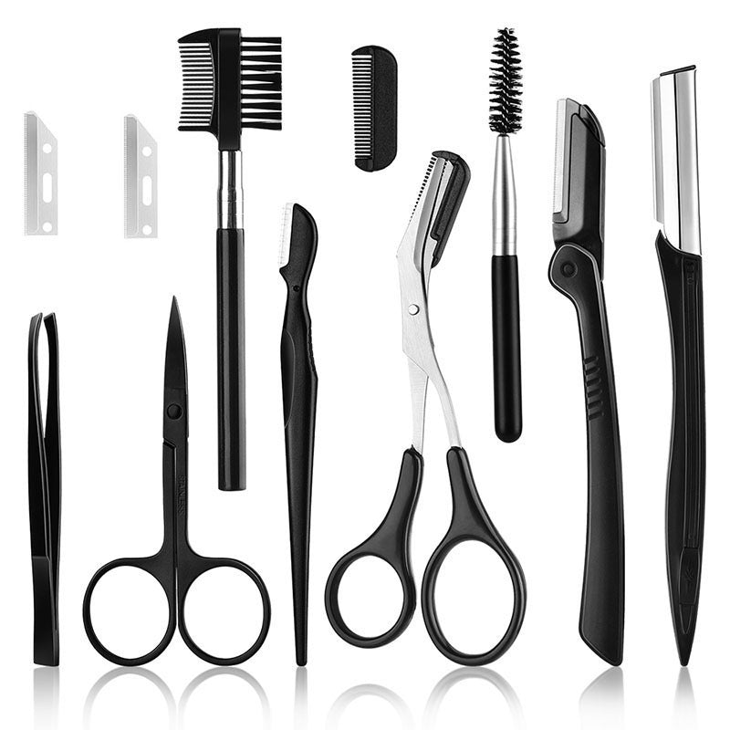 Black Eyebrow Trimming Set – Beauty Tools for Shaping & Grooming