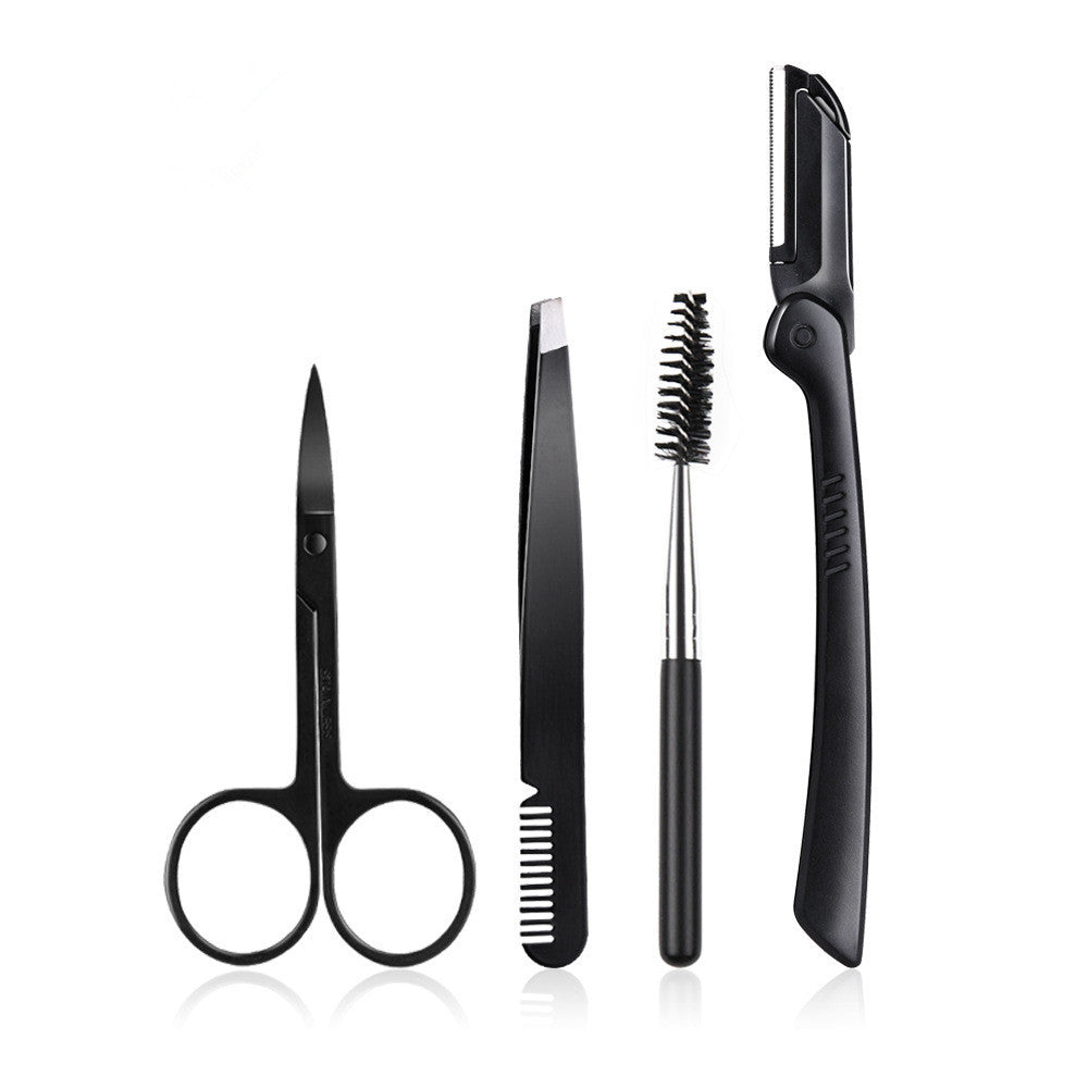 Black Eyebrow Trimming Set – Beauty Tools for Shaping & Grooming