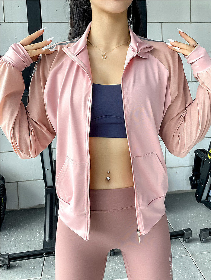 Women’s Sports Jacket – Breathable Quick-Dry Reflective Running & Yoga Zip Cardigan