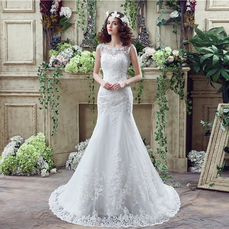 Sexy Lace Mermaid Trailing Wedding Dress for Brides