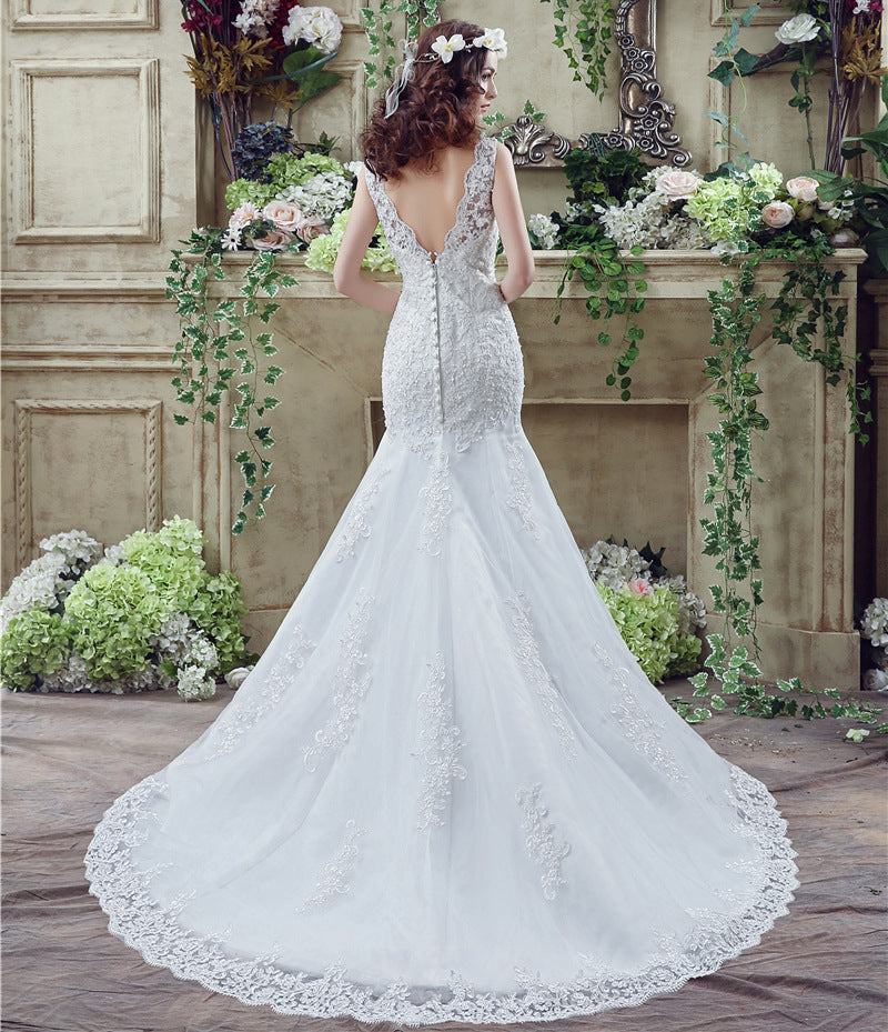 Sexy Lace Mermaid Trailing Wedding Dress for Brides