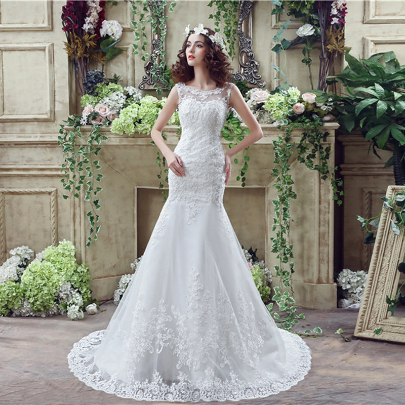 Sexy Lace Mermaid Trailing Wedding Dress for Brides