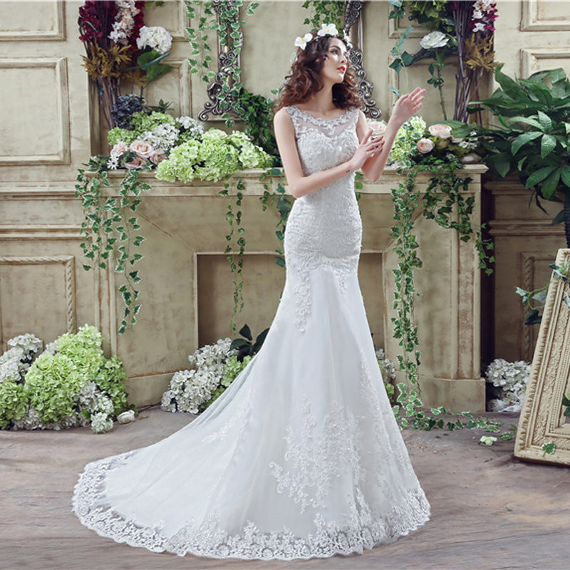 Sexy Lace Mermaid Trailing Wedding Dress for Brides