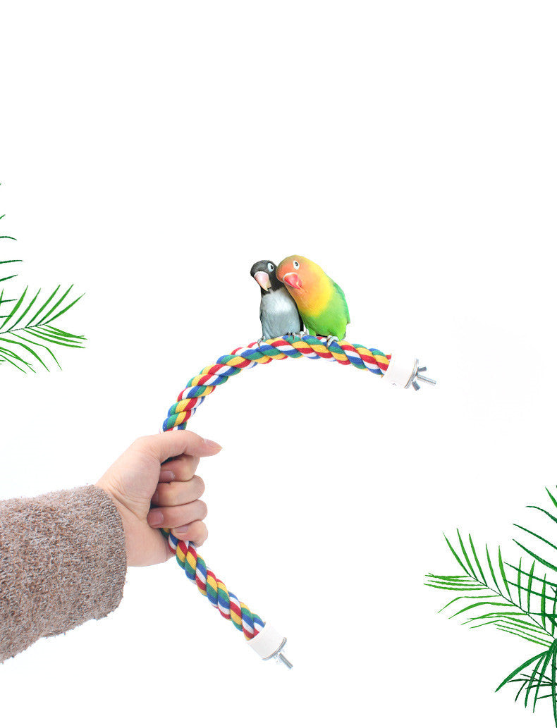 Parrot Standing Pole with Climbing Rope and Ladder – Bird Cage Accessories for Play and Exercise