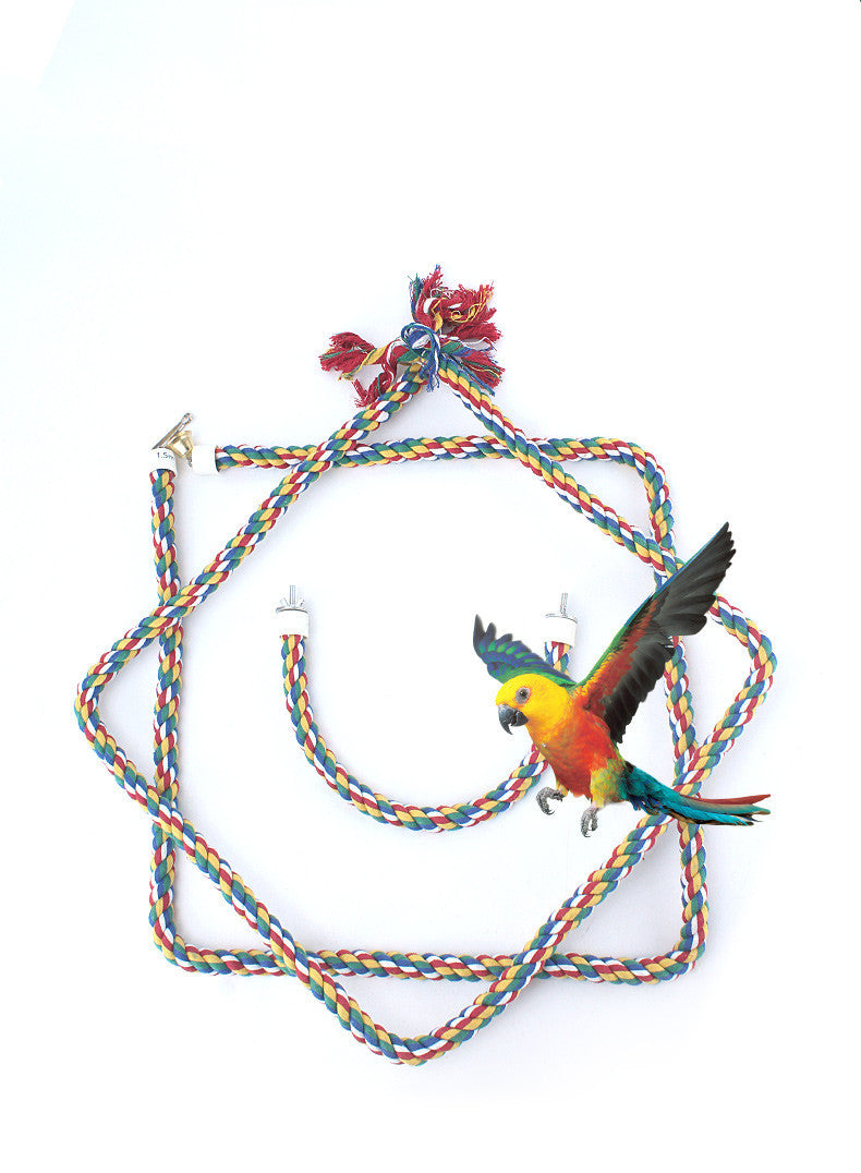 Parrot Standing Pole with Climbing Rope and Ladder – Bird Cage Accessories for Play and Exercise