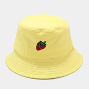 Fruit Pattern Embroidered Fisherman Hat for Summer Outdoor Wear