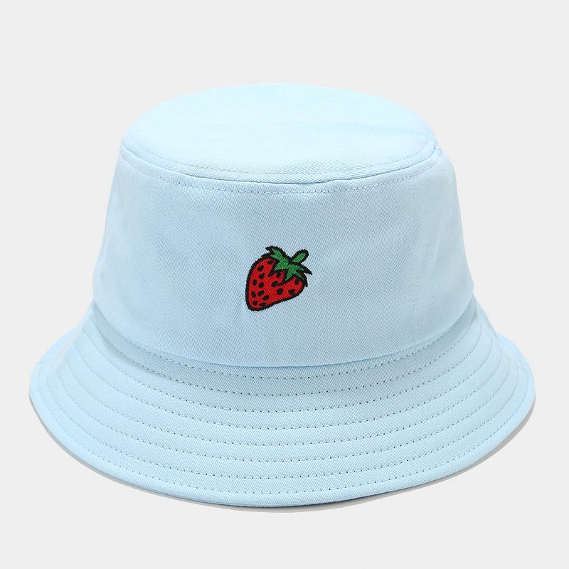 Fruit Pattern Embroidered Fisherman Hat for Summer Outdoor Wear