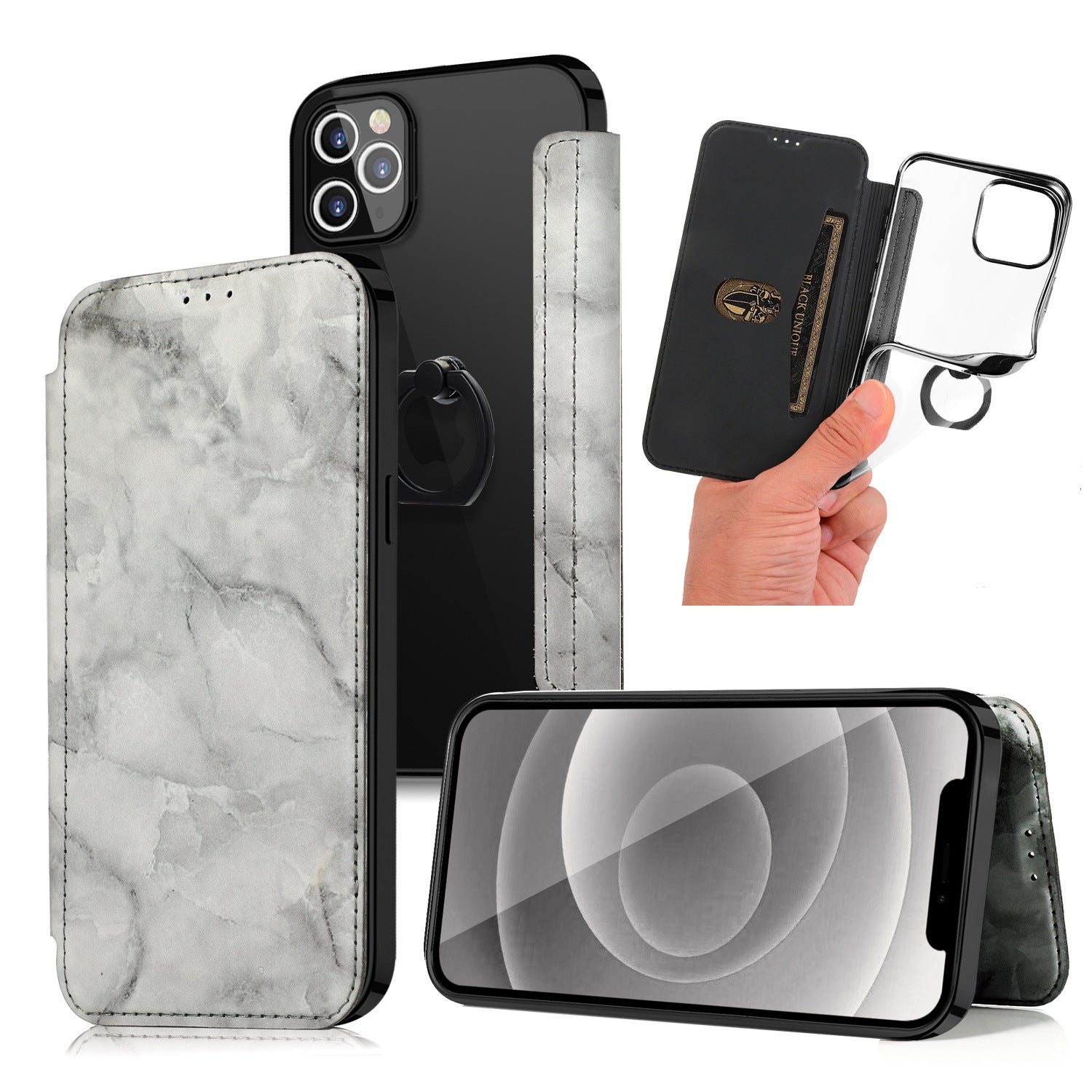 Compatible with Apple, Compatible with Apple , Apple Iphone12pro Ring Marble Mobile Phone Holster Mobile Phone Case Mobile Phone Case