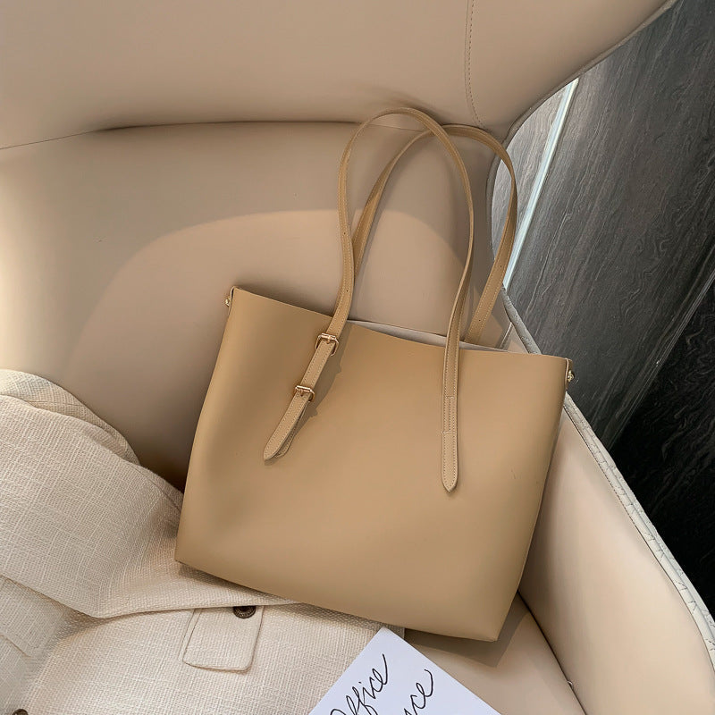Women's Bucket Tote Bag PU Leather Plain Pattern Casual