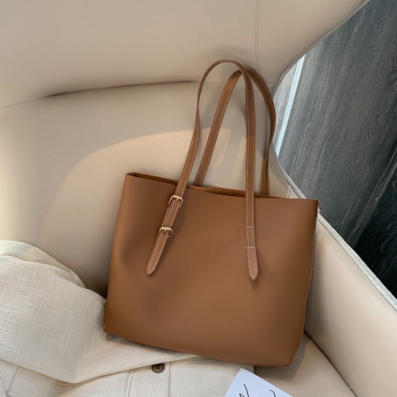 Women's Bucket Tote Bag PU Leather Plain Pattern Casual
