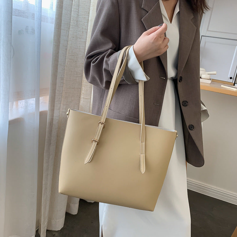 Women's Bucket Tote Bag PU Leather Plain Pattern Casual
